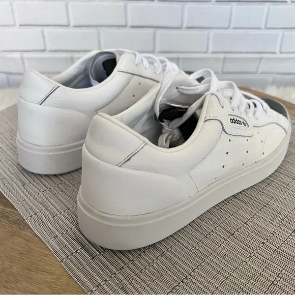 Adidas Sleek Cloud White Womens Lace Up Shoes Sneakers Size 9 - Picture 5 of 11